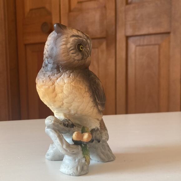 Vintage Porcelain Owl on Branch Figurine - Picture 6 of 13